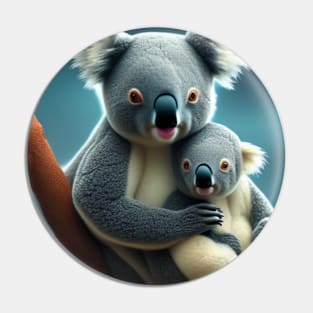 Cute Koala Bear Mom and Baby Pin