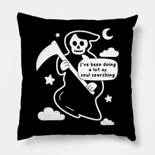 Funny Grim Reaper, Soul Searching Joke, Goth Humor Pillow