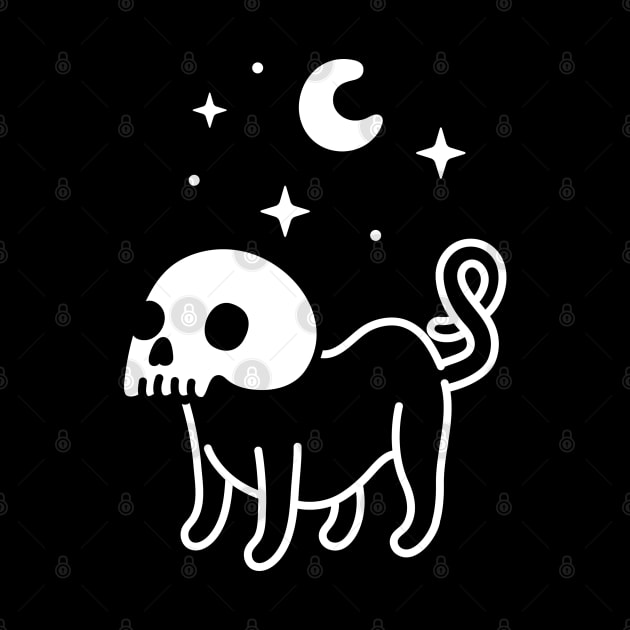 Skull Cat Night by Strymon Art