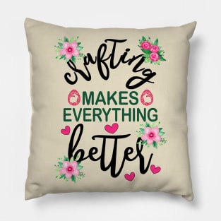 Crafting Makes Everything Better Easter Floral Pillow