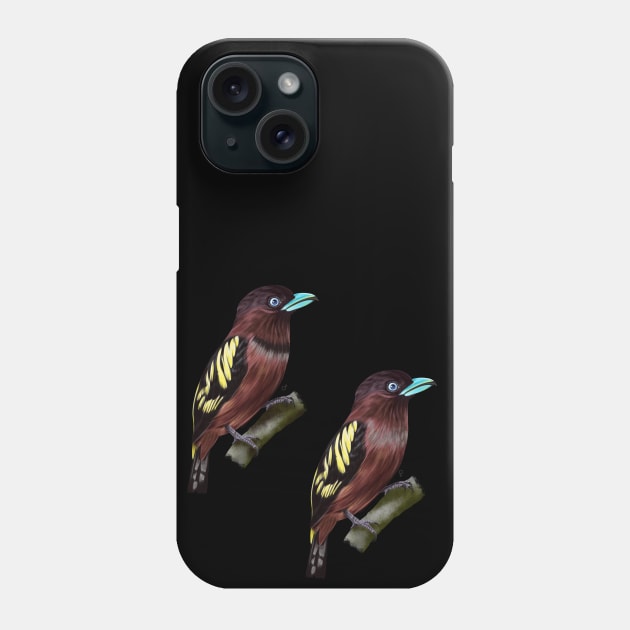 Banded Broadbill  | Eurylaimus harteti ⚥ Phone Case by bona 