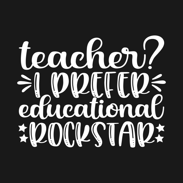 Teacher rockstar - teacher joke/pun (white) by PickHerStickers