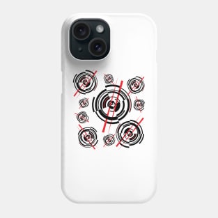 The geometry of sushi. Big in small. Red and black on white Phone Case