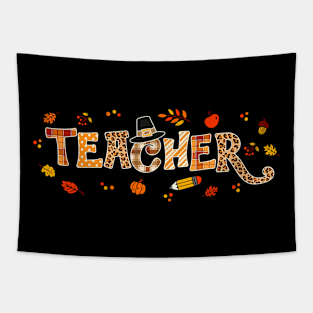 Autumn Pumpkin Fall Teacher Life Thanksgiving Teacher Women Tapestry