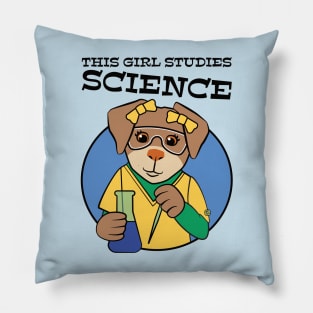 This Girl Studies Science Pillow