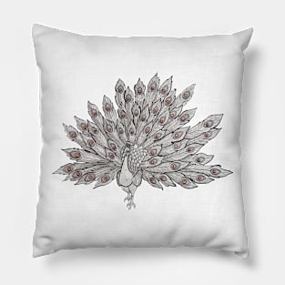 Peacock (White) Shirt Pillow