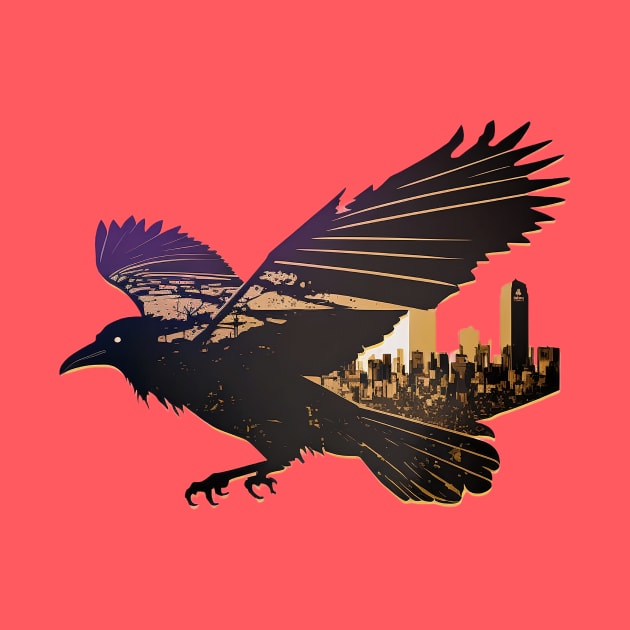Baltimore Raven City Skyline in Silhouette by 20th Century Tees