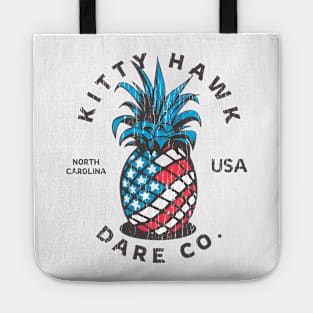 Kitty Hawk, NC Summertime Vacationing Patriotic Pineapple Tote