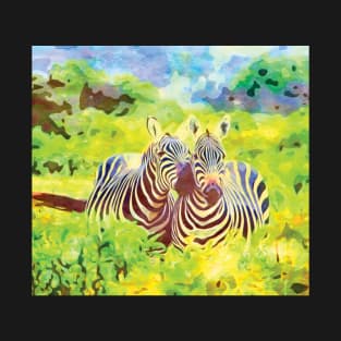 Couple Zebra in the Jungle T-Shirt