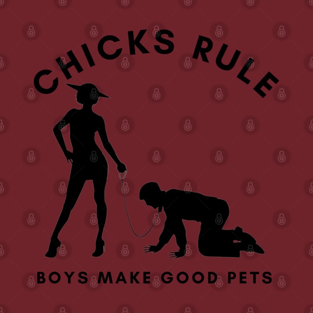 Chicks Rule Boys Make Good Pets Humor Female Empowerment Feminism by Holly ship