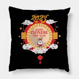 Happy Chinese New Year 2023 Year Of The Rabbit Red Present Pillow