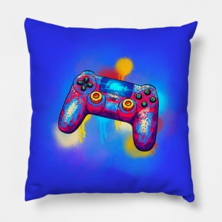 Joystick controller futuristic color Pillow