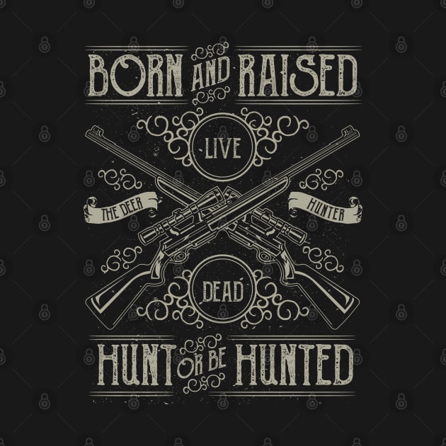 Born and Raised: Deer Hunter Vintage Rifle Design by Jarecrow 