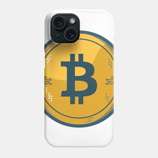 Gold Bitcoin Phone Case by DreamCatcher