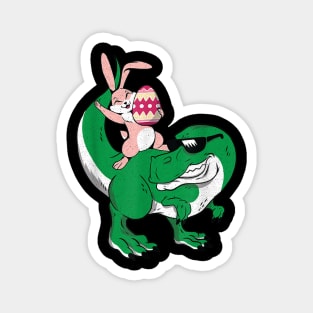 Bunny Riding T-Rex Cute Dino-saur Happy Easter Magnet