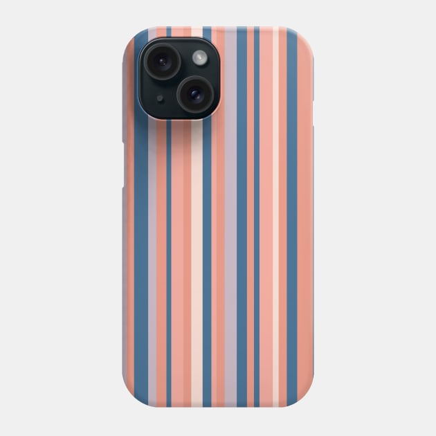 Vertical stripped design in trendy blush pink and blue tones Phone Case by F-for-Fab