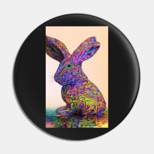 Psychedelic Bunny Pin