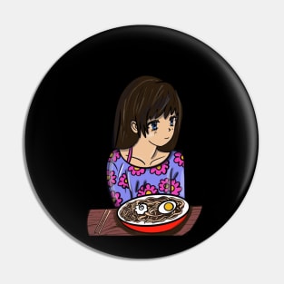 Anime Girl Waiting to Eat With You Pin