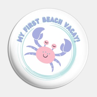 My First Beach Vacay - Pink, Purple Crab Pin