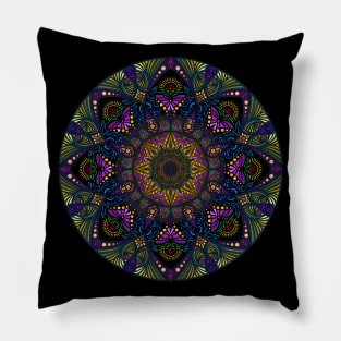 Sunshine and Butterflies Mandala Pillow