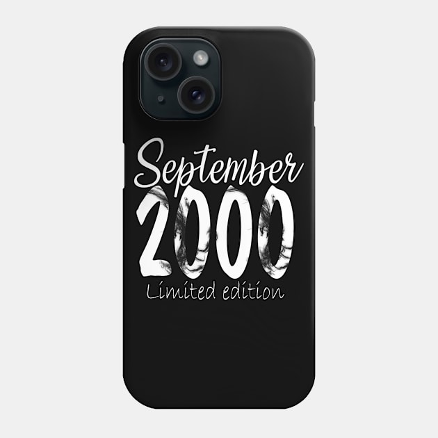 September 2000 Tee 20 Year Old Shirt 2000 20th Birthday Gift T-Shirt Phone Case by GillTee