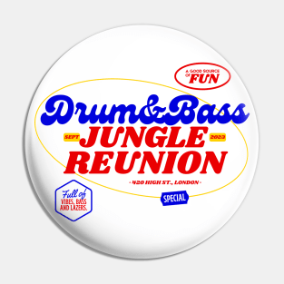 Drum and Bass Jungle Reunion Vintage DnB Retro DJ Pin