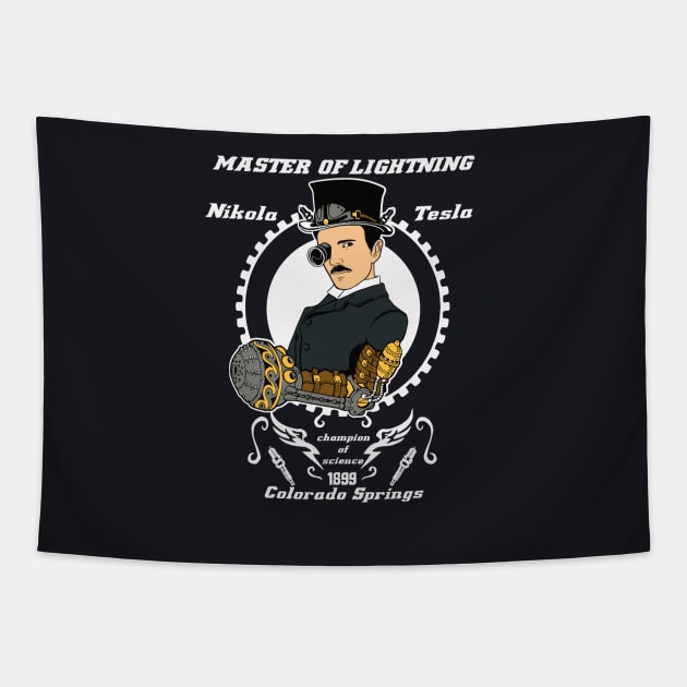 Nikola Tesla Steampunk Tapestry by buby87