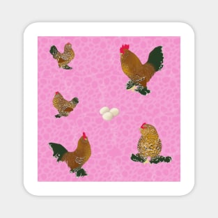 Belgian D'Uccle Pattern Pink Magnet