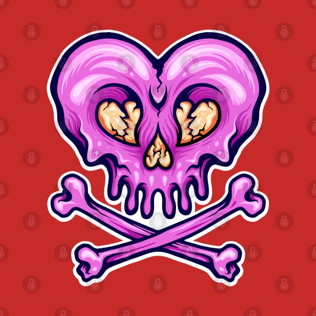 Heart Skull Purple by Saint Barkley