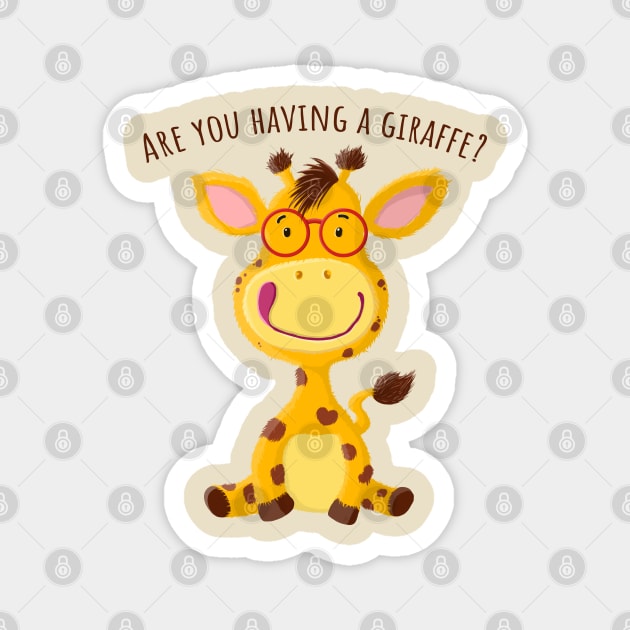 Little Gregor Giraffe Speaks Cockney Rhyming Slang Magnet by brodyquixote