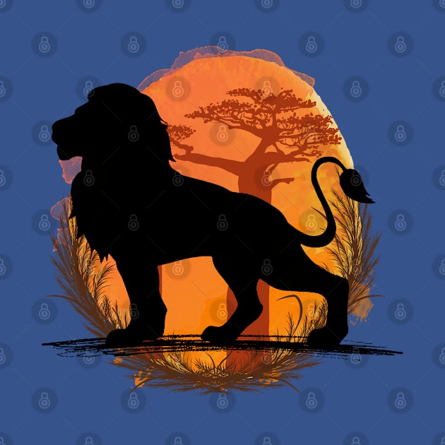 Lion Silhouette - Savannah by Petprinty