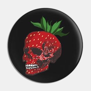 Strawberry skull art Pin