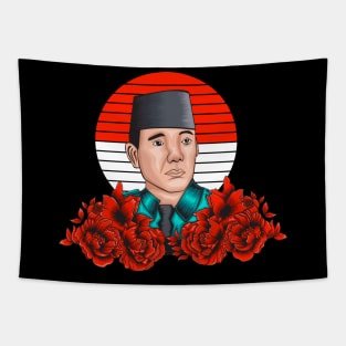 Soekarno President of Indonesia Illustration Tapestry