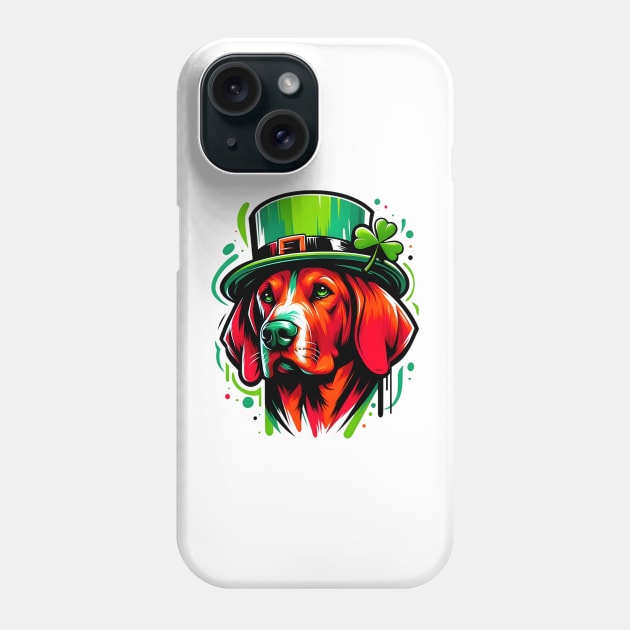 Redbone Coonhound Enjoys Saint Patrick's Day Festivities Phone Case by ArtRUs