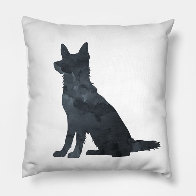 Black German Shepherd Dog Pillow by TheJollyMarten