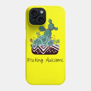 Pricking awesome. Cactus pun print Phone Case