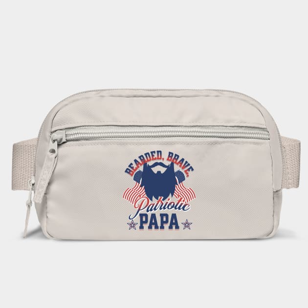 Bearded, Brave, Patriotic Papa 4th of July Independence Day by creative