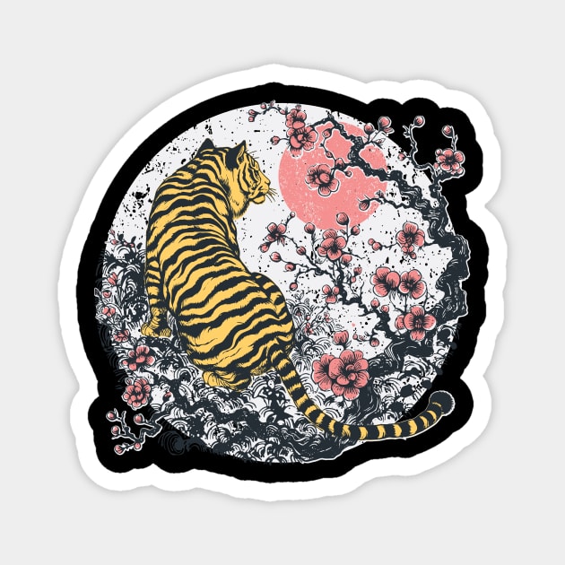 Japanese Tiger Sakura Magnet by Carlos's Store 4