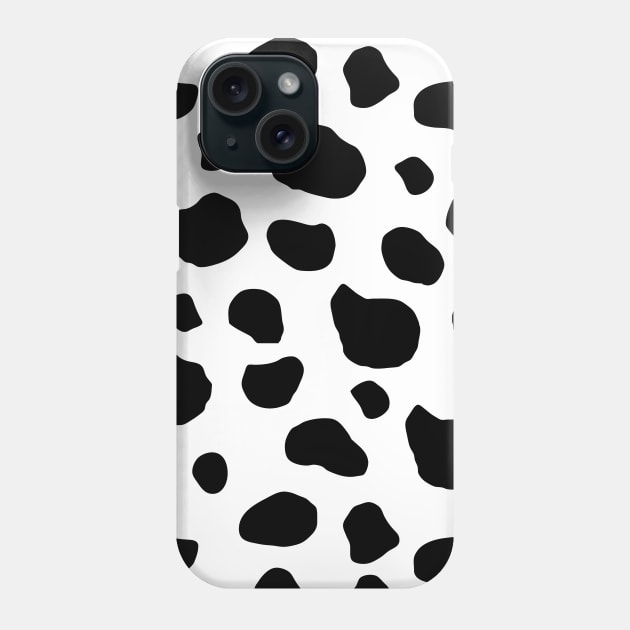 Cow Print, Cow Pattern, Cow Spots, Black And White Phone Case by Jelena Dunčević