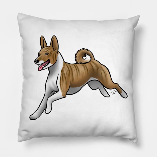 Dog - Basenji - Brindle Pillow by Jen's Dogs Custom Gifts and Designs