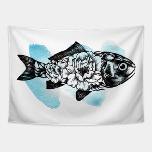 Floral Fish Tapestry