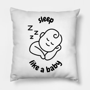 Sleep Like a Baby (Black Print) Pillow