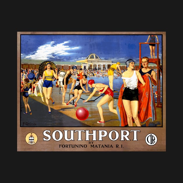 Vintage British Travel Poster: Southport by Naves