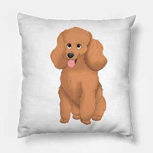 Red Miniature Poodle Dog Pillow