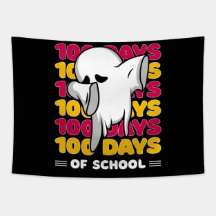 100 Days of school typography featuring a Cute Dabbing ghost #1 Tapestry