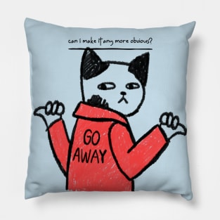 Go away funny cat design Pillow