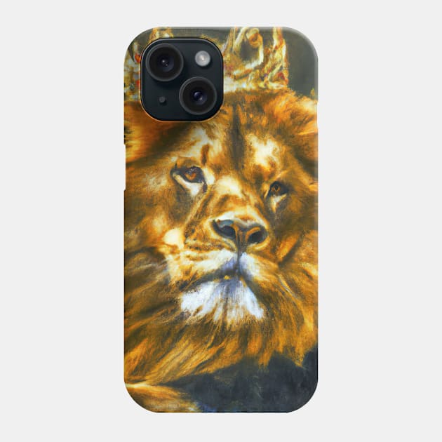 Lion with Crown Phone Case by maxcode