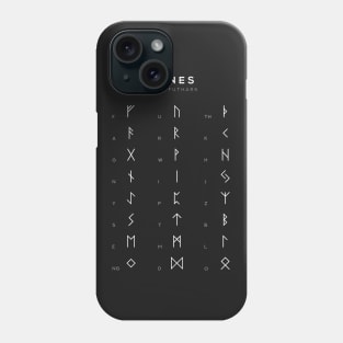 Runes Chart - Elder Futhark Runes Alphabet Learning Chart - Black Phone Case