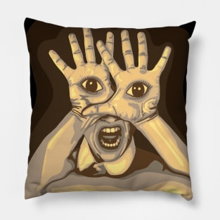 Weird Eyeball Hands Scream Pillow