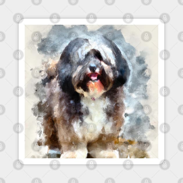 Havanese Watercolor Painting - Dog Lover Gifts Magnet by Edd Paint Something